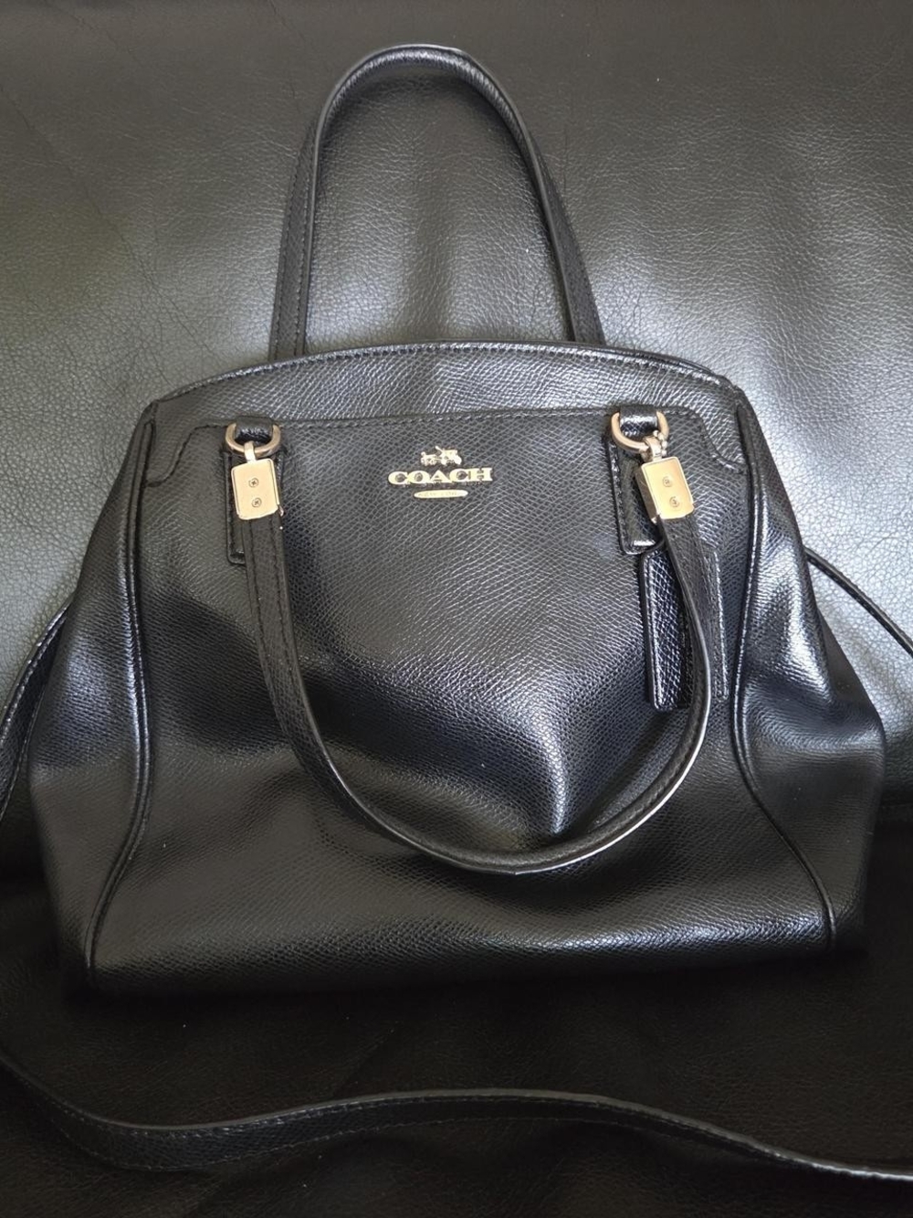 Coach Black Leather Satchel Bag